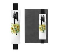 GSGCSBYMLG Portapenne in pelle stampata con albero floreale con margherite, girasoli, farfalle, coccinelle e insetti, Nero , Taglia unica, Portamonete