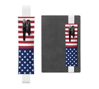 GSGCSBYMLG Portapenne in pelle stampata con bandiera americana, stelle e strisce, bianco, Taglia unica, Portamonete