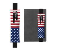GSGCSBYMLG Portapenne in pelle stampata con bandiera americana, stelle e strisce, Nero , Taglia unica, Portamonete