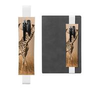 GSGCSBYMLG Portapenne in pelle stampata con scritta "Two Giraffe Running on The Barren", bianco, Taglia unica, Portamonete