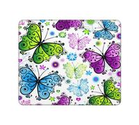 GSGCSBYMLG Primavera Colorful Butterfly stampato Il tappetino per mouse lavabile con delicati bordi cuciti