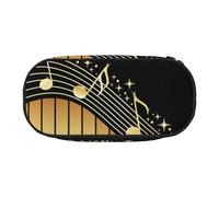 GSGCSBYMLG Romanzo Nota Musicale Stampato Matita Bag Pencil Case Portatile Cancelleria Caso, Nero , Taglia unica, Portamonete