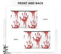 GSGCSBYMLG Sacchetto cosmetico riutilizzabile della borsa cosmetica della carta stampata insanguinata delle impronte