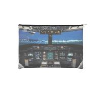 GSGCSBYMLG Sacchetto cosmetico riutilizzabile della borsa cosmetica stampata della cabina di pilotaggio dell'aer