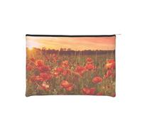 GSGCSBYMLG Sacchetto cosmetico riutilizzabile di carta stampata del campo di fiore del tramonto