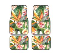 GSGCSBYMLG Set di quattro tappetini decorativi per auto stampati con uccellini colorati e fiori