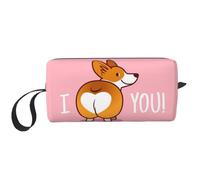 GSGCSBYMLG Simpatico cartone animato gallese Corgi Dog Butt Heart stampato ricevere borsa piccola borsa per il trucco borsa da viaggio borsa da toilette