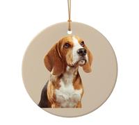 GSGCSBYMLG Simpatico ciondolo rotondo in ceramica con stampa cane beagle in diverse dimensioni