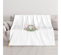 GSGCSBYMLG Simpatico divertente rana che fa yoga stampato coperta peluche decorazione coperta tiro coperta