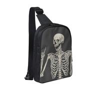 GSGCSBYMLG Skull Rock Roll Skeleton Bone stampato petto bag doppia tasca Crossbody borsa petto