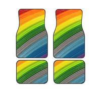 GSGCSBYMLG Striscia di colore arcobaleno stampato Car Floor Mat Set di quattro tappetini decorativi per auto