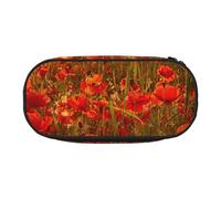 GSGCSBYMLG Sunset Flower Field Stampato Matita Bag Pencil Case Portatile Cancelleria Caso, Nero , Taglia unica, Portamonete