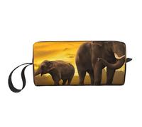 GSGCSBYMLG Sunset Genitore-Bambino Elefante Stampato Ricevere Borsa Piccolo Trucco Borsa Viaggio Toiletry Bag