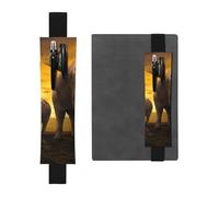 GSGCSBYMLG Sunset - Portapenne in pelle con stampa elefante, per genitore-figlio, Nero , Taglia unica, Portamonete