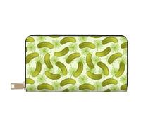 GSGCSBYMLG Sushi Dill Pickles Portafoglio in pelle stampata grande portafoglio da viaggio uomo donna zip pochette porta carte, bianco, Taglia unica
