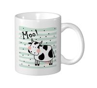 GSGCSBYMLG Tazza da caffè in ceramica stampata a pois con mucca carina