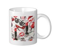 GSGCSBYMLG Tazza di caffè della tazza di ceramica stampata arte cosmetica del profumo del rossetto
