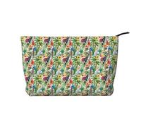 GSGCSBYMLG Toucans - Trousse da viaggio in velluto a coste con stampa di foglie di pappagallo, palma, organizer da viaggio, Nero , Taglia unica