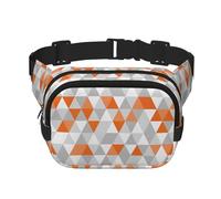 GSGCSBYMLG Triangoli Modelli Stampato Quadrato Doppio Strato Marsupio Borsa Da Viaggio, Nero , Taglia unica