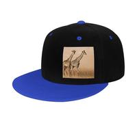 GSGCSBYMLG Two Giraffe Running on The Barren Stampato Bambini Contrasto Hip Hop Baseball Cap Cappello Casual, Blu, 3-6