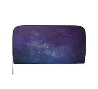 GSGCSBYMLG Universo con stelle Galaxy Interstellar Portafoglio a mano in pelle stampata uomo donna zip pochette porta carte, Nero , Taglia unica