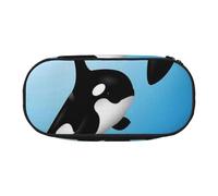 GSGCSBYMLG Whale Stampato Matita Bag Matita Caso di Cancelleria Portatile, Nero , Taglia unica, Portamonete