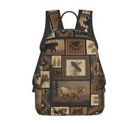 GSGCSBYMLG Wild Animals Retro Farmhouse stampato Zaino leggero Zaino per computer portatile Casual Daypack