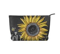 GSGCSBYMLG You are My Sunshine - Trousse da viaggio in velluto a coste con stampa girasole, Nero , Taglia unica