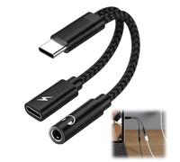 gsgfuis Adaptateur 2 en 1 USB C vers Casque et Chargeur 3,5 mm, Adaptateur Casque Avec Charge Rapide PD, Prise Type C vers AUX, Compatible Avec S24/S23/S22/S21, Pixel, Mate 30/20/10 Pro