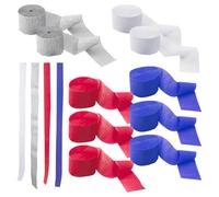 GSHLLO 10 rotoli di carta filanti per il 4 luglio, colore: rosso, bianco, blu, carta crespa per festa dell'indipendenza, decorazione patriottica, per il giorno della commemorazione