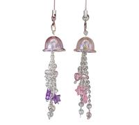 GSHLLO 2 ciondoli estetici per telefono a forma di medusa, ciondolo a forma di cuore, ciondolo per cellulare, a forma di stella, per cellulare, portachiavi con perle, per borsa e fotocamera