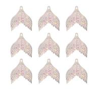 GSHLLO 20 ciondoli a forma di coda di sirena in resina glitterata per decorazioni per gioielli e artigianato bianco