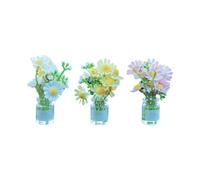 GSHLLO 3 vasi da fiori in miniatura a forma di margherita in vetro, mini vaso da fiori per auto, ornamenti per piccoli fiori artificiali in vaso, carino per cruscotto dell'auto