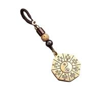 GSHUPIOU Portachiavi cinese per auto Feng Shui， Portachiavi Cinque elementi otto trigrammi Yin Yang portachiavi con ciondolo carta otto trigrammi