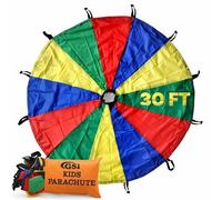GSI Bambini Giocare Parachute Arcobaleno Paracadute Giocattoli Tenda Gioco per Bambini Ginnastica Cooperativa Gioco e All'aperto Attività 30 piedi