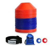 GSi Mini coni per lo sport - Set di 80 coni da allenamento compatti e durevoli da 12,7 cm per calcio, esercitazioni, agilità e attività per bambini | Include borsa per il trasporto e tracolla