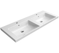 GSI Norm lavabo 125x50 cm rettangolare a parete-da mobile-doppio bianco 8627111