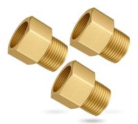 Gsinodrs 3 raccordi per tubi in ottone, filettatura femmina NPT da 1/2" x filettatura NPT maschio da 1/2", raccordi esagonali in ottone, 1200 psi ad alta pressione