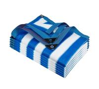 GSKDZG 80% Rete Ombreggiante Con Occhielli Telone Ombreggiante Strisce Bianco E Blu Resistente Ai Raggi UV Telo Ombreggiante Per Serra Giardino(2x6m)