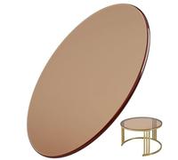 GSKDZG Piano Tavolo Da Caffè Rotondo In Vetro, Protezione Da Tavolo Di Ricambio In Vetro Temperato Per Tavoli Da Pranzo Piano In Vetro Marrone 28cm-100cm(450mm (17.7in))