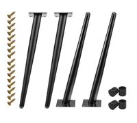GSKFXJ 4PCS Gambe Da Tavolo In Metallo, Gambe Affusolate Per Mobili Con Protezioni In Gomma, Gambe Di Supporto Ricambio Per Panca Tavolo Da Pranzo Sedia(Black,72cm/28in)