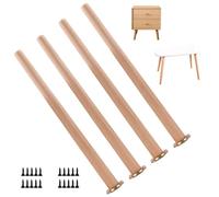 GSKFXJ 4PCS Gambe Per Mobili In Legno Massello, 40 60cm Gamba Da Tavolo Ricambio, Piedini Per Mobili Affusolate Per Letto,Mobile TV,Mobile,cassettiera(55cm/22in)