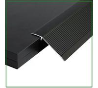 GSKFXJ Moquette Striscia di Transizione Profilo Transizione in Alluminio, Soglia di Dislivello Soglia di Transizione per Moquette E Pavimento, Facile da Installare(Black,120cm(47inch))