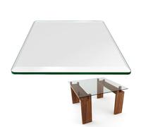 GSKFXJ Piano Da Scrivania In Vetro Quadrato 60x60cm Superficie Tavoli In Vetro Trasparente Per Sala Da Pranzo, Piano Di Ricambio Per Tavoli(60x60cm/24x24in)