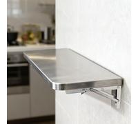 GSKFXJ Tavolino Pieghevole A Parete Salvaspazio, Scrivania Porta Pc A Muro In Acciaio Inox, Tavolo Da Lavoro Galleggiante Richiudibile Per Cucina,sala Da Pranzo(80x40cm/32x16in)