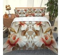 GSKOQD Set Copripiumino Singolo Bambini 150X200Cm 3 Pezzi Set Motivo Creatività E Innovazione Floreale 3D Set Di Biancheria Da Letto Natalizia In Microfibra Con Chiusura A Cerniera E 2 Federe 50X80