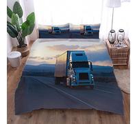 GSKOQD Set Copripiumino Una Piazza E Mezza 200X200Cm, 3 Pezzi Motivo Carrozza Stradale 3D Biancheria Da Letto Invernale In Microfibra, 1 Copripiumino + 2 Federe, Per Bambini E Adulti