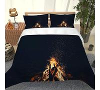 GSKOQD Set Di Biancheria Da Letto Di 3D Fiamma Nera Della Notte Set Copripiumino In Microfibra Per Letto Singolo Matrimoniale King Con Chiusura E Federa A Cerniera 200X200Cm, Ultra Morbido