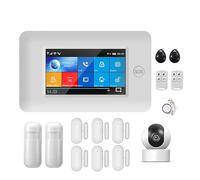 GSM Smart Home Security di allarme Wireless 433 mhz 4.3 pollici Full Touch Screen Rilevatore movimento Sensore porta fumo per Appartamento