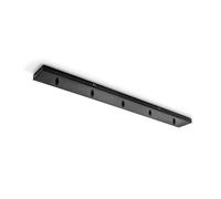 GSOB21- ROSONE 5 FORI RETTANGOLARE NERO SATINATO IN METALLO PIU' ACCESSORI INCLUSI 90CM